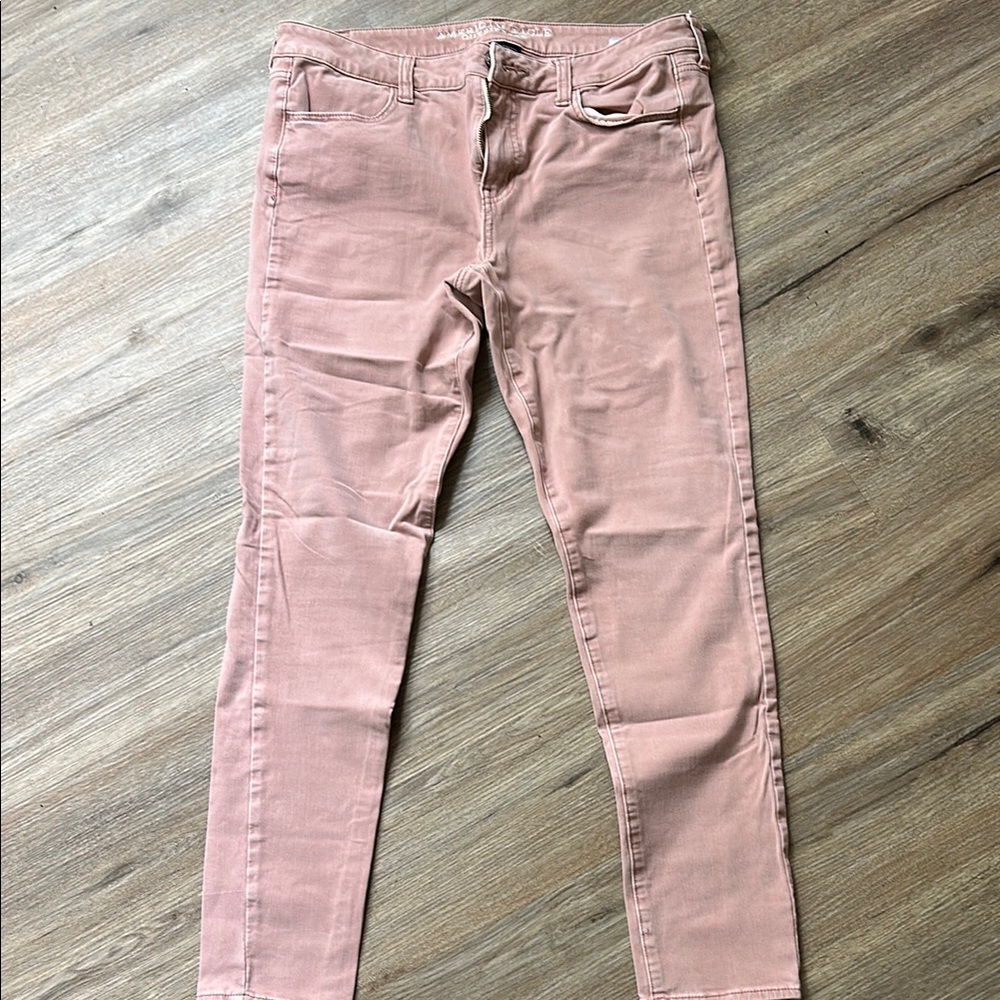 American Eagle Outfitters Blush Pink Super Stretch Jeggings Size 14 Long